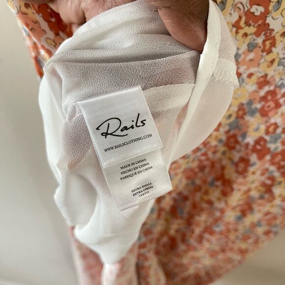 Rails Shelley Wildflower Midi Dress Womens XS Multicolor Floral Boho Farmcore - Picture 8 of 12